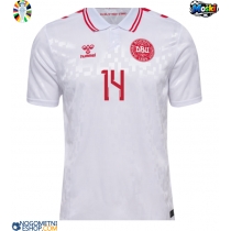 Moški Nogometni dresi Danska Mikkel Damsgaard #14 Gostujoči EP 2024 Kratek Rokav